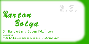 marton bolya business card